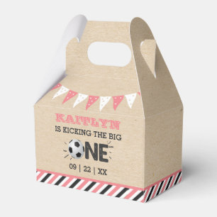 Kicking The Big One Soccer 1st Birthday Favor Boxes