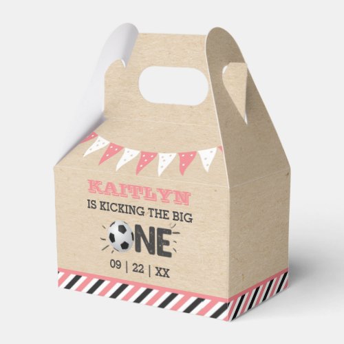 Kicking The Big One  Soccer 1st Birthday Favor Boxes