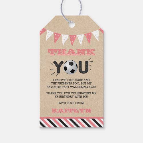 Kicking The Big One  Soccer 1st Birthday Gift Tags