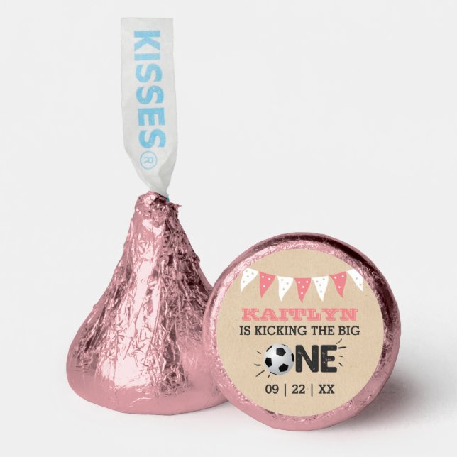 Kicking The Big One | Soccer 1st Birthday Hershey®'s Kisses® (Front)