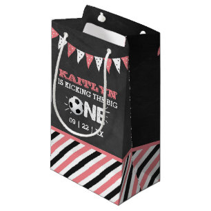 Kicking The Big One   Soccer 1st Birthday Small Gift Bag