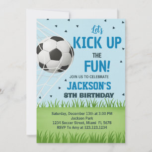 Kickoff Soccer Birthday Invitation