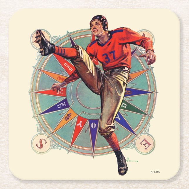 Kickoff Square Paper Coaster (Front)