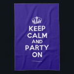 Kicthen Towels<br><div class="desc">Based on the original Keep Calm and ... poster this cream and blue Keep Calm and Party On Kicthen Towel features a custom designed font that matches the original closely.</div>
