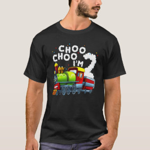 Kid 2nd Birthday Train Boy 2 Year Old Train Birthd T-Shirt