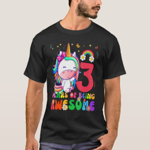 Kid 3 Years Old Unicorn 3rd Birthday Girl Unicorn T-Shirt