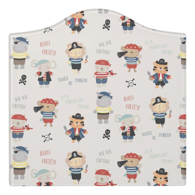 Kid Animal Crew Party Pirate Door Sign (Large Crest Front)