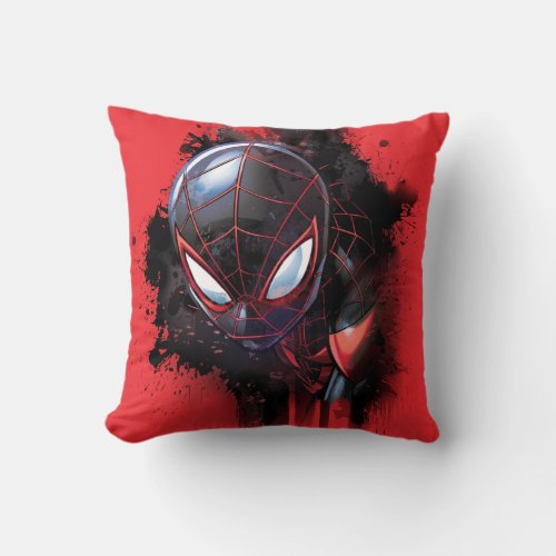 Kid Arachnid Ink Splatter Throw Pillow