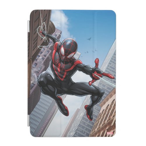Kid Arachnid Web Slinging Through City iPad Mini Cover