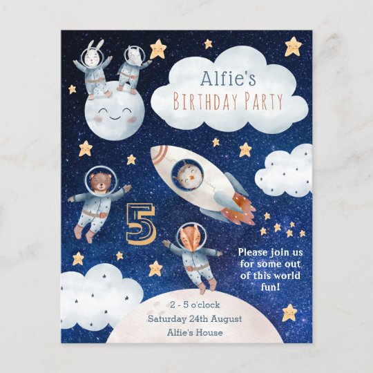 Kid Astronaut Rocket Space Birthday Invitation | Zazzle.com