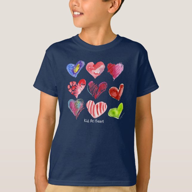Kid At Heart Designs Kids Navy Long Sleeve T shirt (Front)