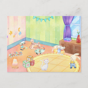 Kid Baby's room with toys Postcard
