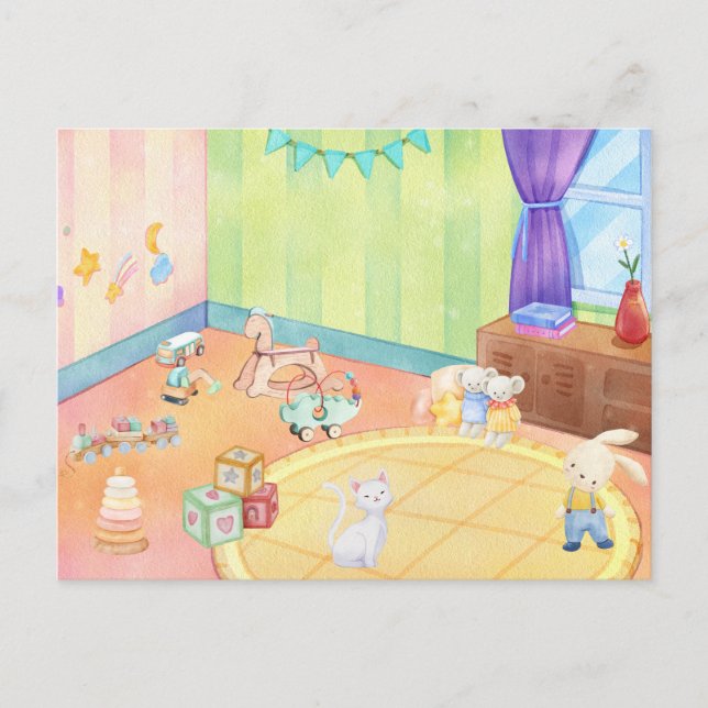 Kid Baby's room with toys  Postcard (Front)