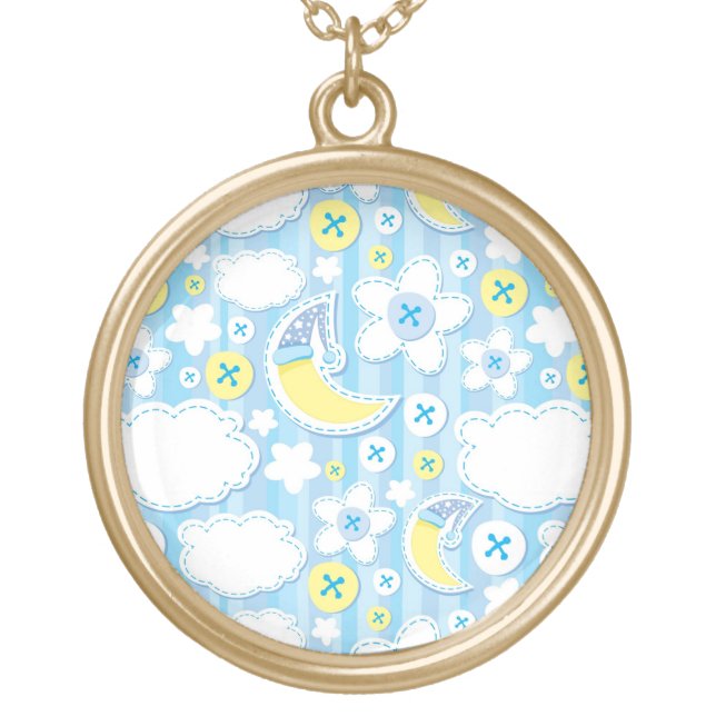 kid background gold plated necklace (Front)