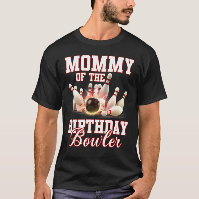 Kid Bowling Party Mommy Of The Birthday Bowler T-Shirt (Front)