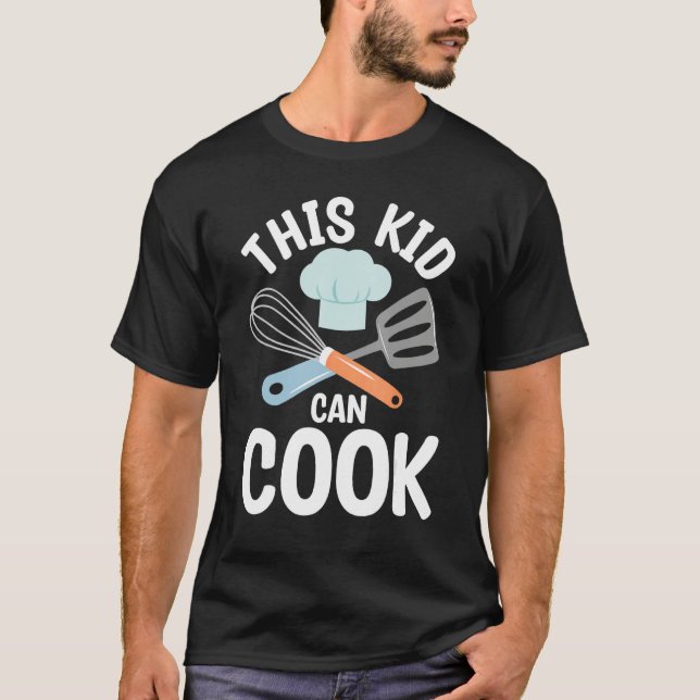 Kid Can Cook Expert Chef Cooking  Culinary Graphic T-Shirt (Front)