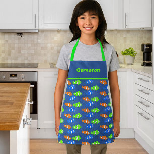  Kid Chef Clown Fish Pattern Custom Apron