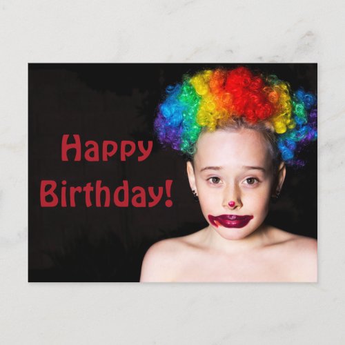 Kid Clown Happy Birthday Postcard