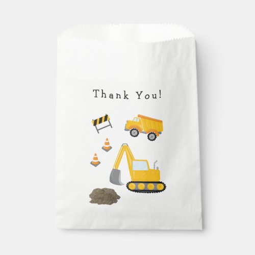 Kid Construction Birthday Party Thank You Favor Bag
