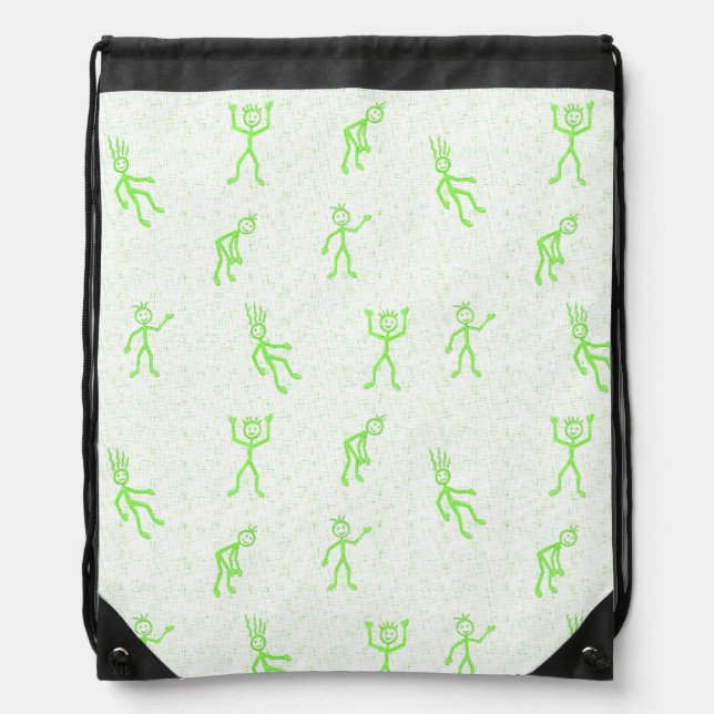 Kid Doodles Cute Illustrated Drawstring Bag (Front)
