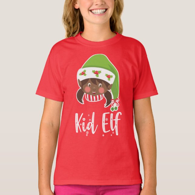 Kid Elf Girl - Christmas T-Shirt (Front)