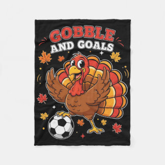 Kid Fall Boy Thanksgiving Soccer Turkey Men Gobble Fleece Blanket