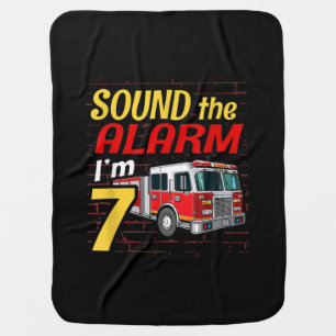 Kid Fire Truck 7th Birthday Party Gift Firefighter Baby Blanket
