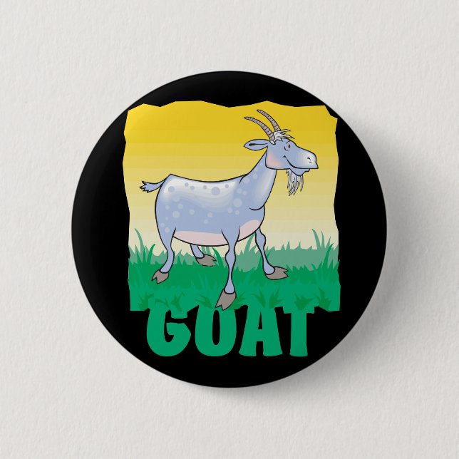 Kid Friendly Goat Pinback Button (Front)