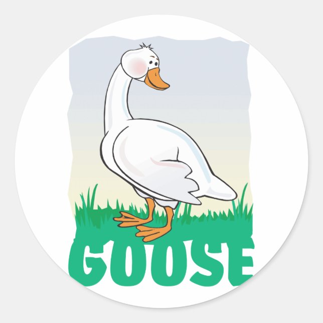 Kid Friendly Goose Classic Round Sticker (Front)