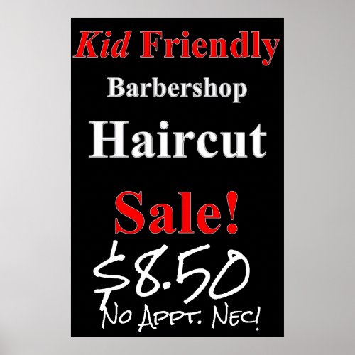 Kid Friendly Haircut Sale Beauty Salon Poster