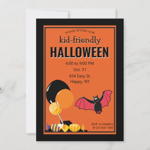 Kid_Friendly Halloween Candy Party Bargain Value I Invitation