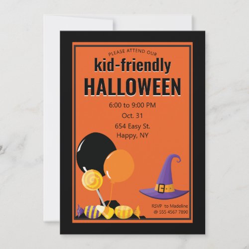 Kid_Friendly Halloween Candy Party Bargain Value Invitation