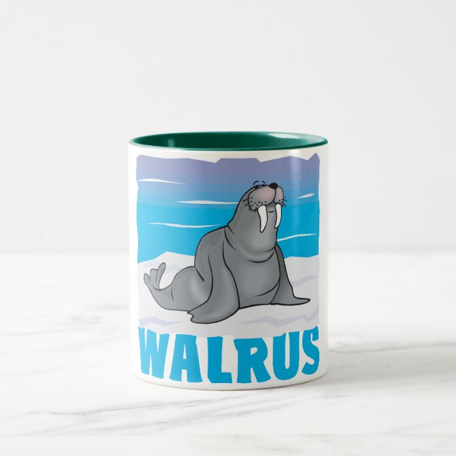 Kid Friendly Walrus Two-Tone Coffee Mug (Center)