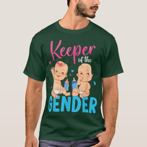 Kid Gender Reveal Party Keeper Of The Gender Mom D T_Shirt