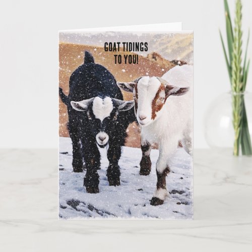 Kid Goats Cute Fun Farm Christmas Card