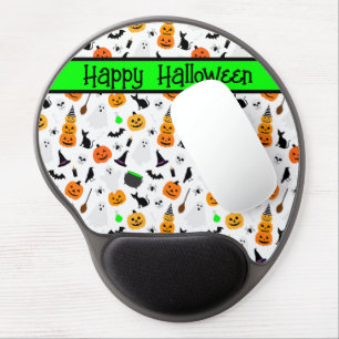 Kid Halloween Ghost Pumpkin Black Cat Personalize Gel Mouse Pad