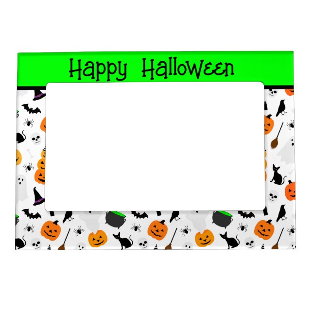 Kid Halloween Ghost Pumpkin Black Cat Personalize  Magnetic Frame (Front)