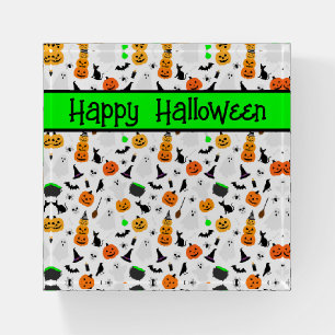 Kid Halloween Ghost Pumpkin Black Cat Personalize Paperweight