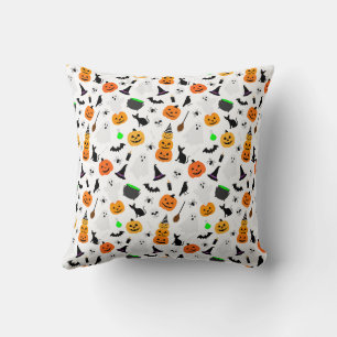 Kid Halloween Ghost Pumpkin Black Cat Personalize  Throw Pillow