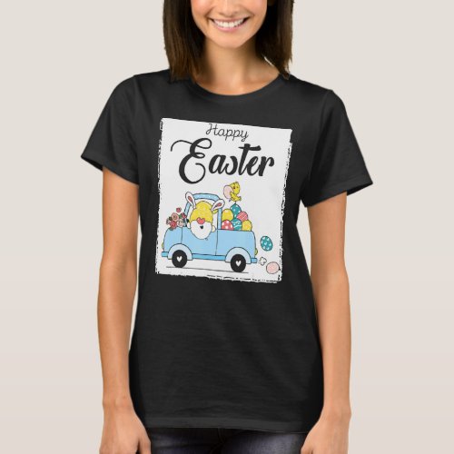 Kid Happy Easter Day Gnomes Driver Truck Egg Hunti T_Shirt