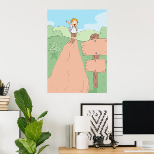Kid Hiking Poster