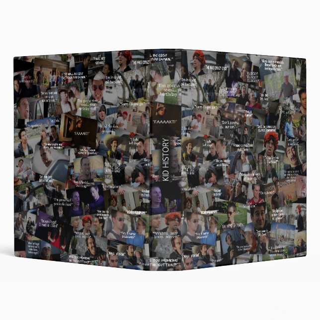 “Kid History” Quote Collage 3 Ring Binder (Background)