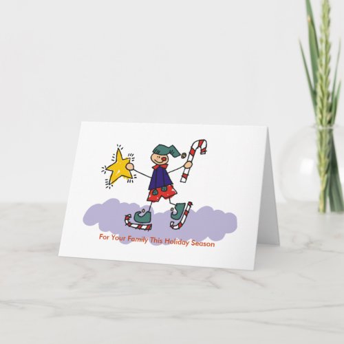 Kid Ice Skating Christmas Card