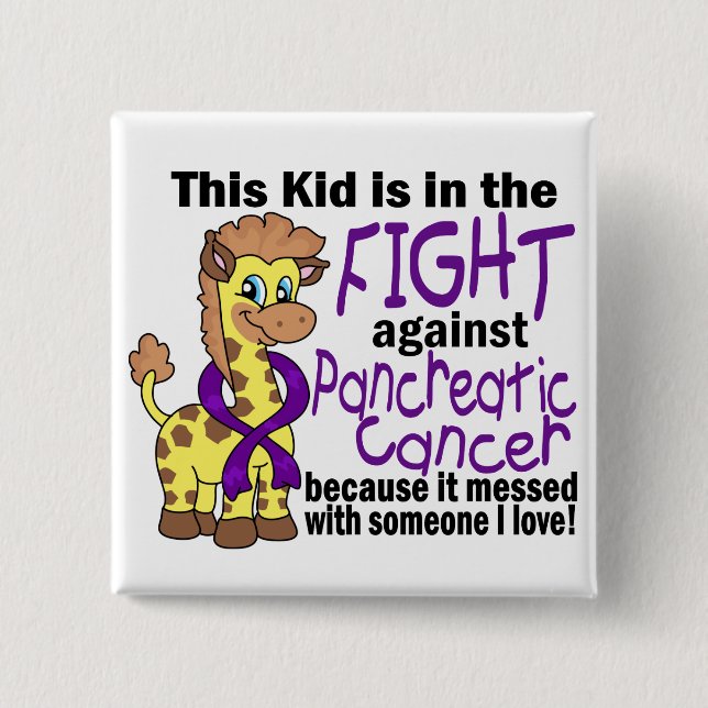 Kid In The Fight Against Pancreatic Cancer Button (Front)
