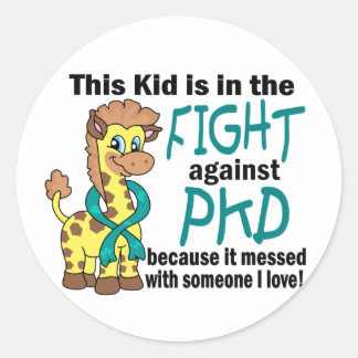 Kid In The Fight Against PKD Classic Round Sticker