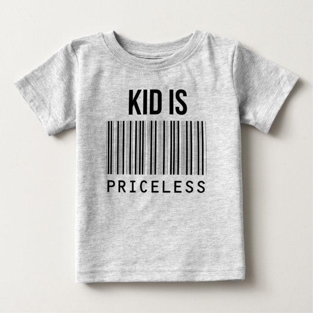 Kid is Priceless T-Shirt Barcode Bar Tee Shirt (Front)