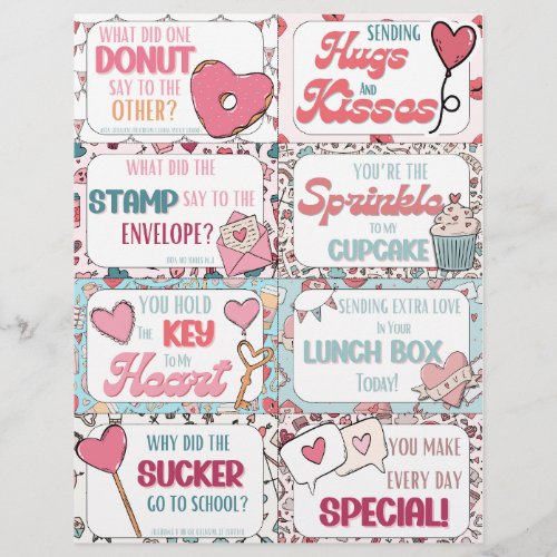 Kid Lunch Box Notes Cute Valentine Cards