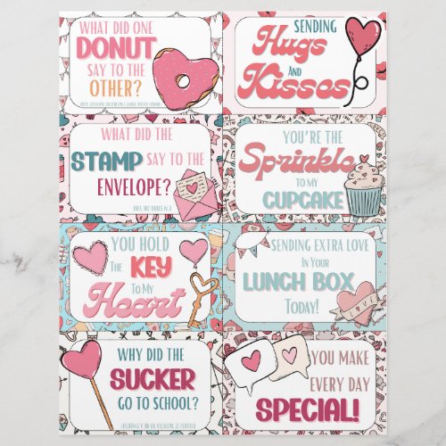 Kid Lunch Box Notes Cute Valentine Cards