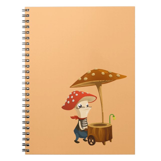 Kid Mushroom Cartoon Notebook Card (Front)