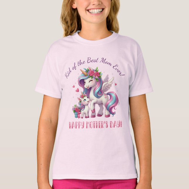 "Kid of Best Mom Ever" Mother's Day T-Shirt (Front)